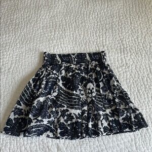 Banana Republic Navy and White Floral Skater Skirt
